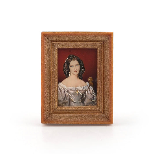 R. Steiler Antique Portrait on Porcelain Framed Miniature Painting