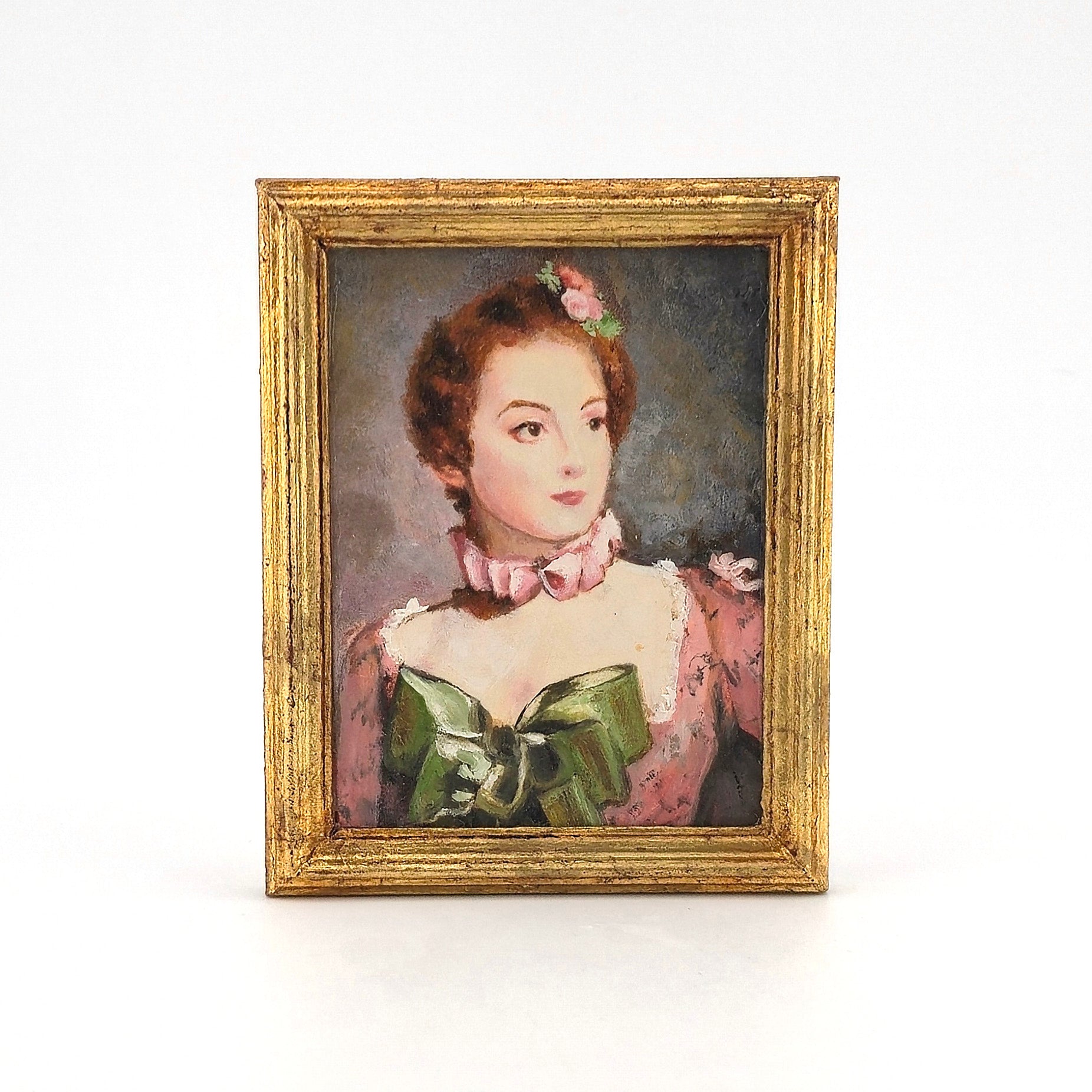 Maritza Moran "Portrait of a Lady" After Gustave Jean Jacquet Miniature Painting
