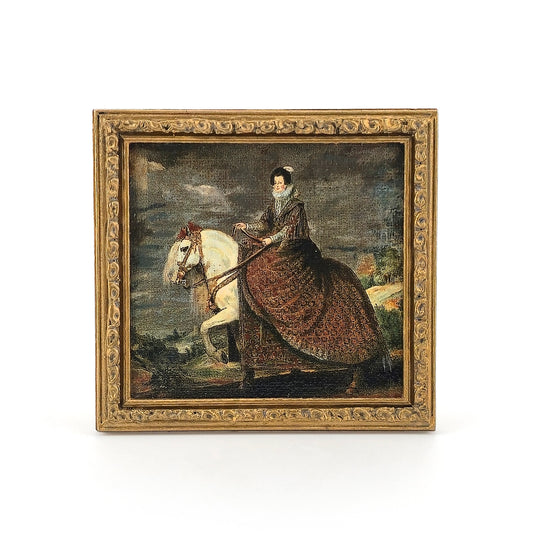 Hope Hoover "Equestrian Portrait of Elisabeth of France" Miniature Painting