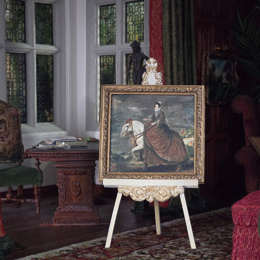 Hope Hoover "Equestrian Portrait of Elisabeth of France" Miniature Painting