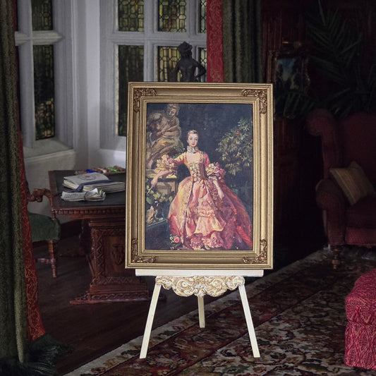 Ellen Tomy "Madame de Pompadour" Miniature Painting After Boucher