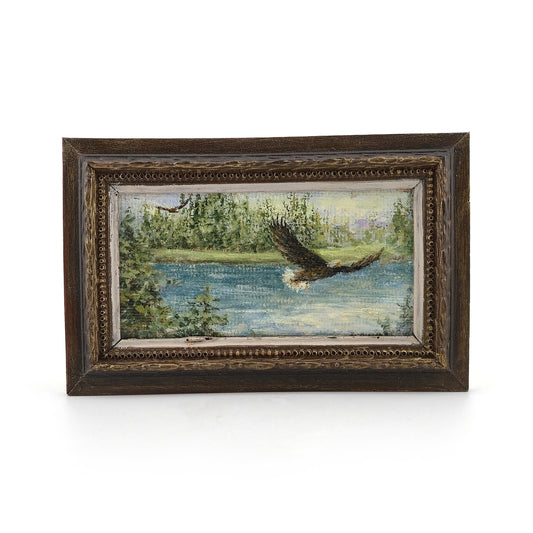 Florence Hathorne Magee Bald Eagle Landscape Miniature Painting