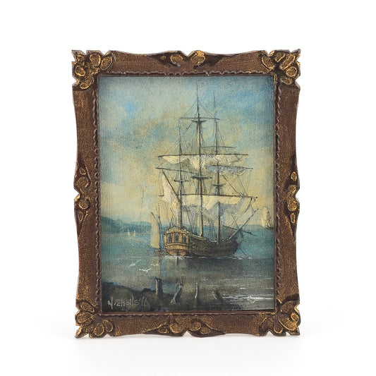 Andrew Nicholls Original Tall Ship Miniature Oil Painting 2016