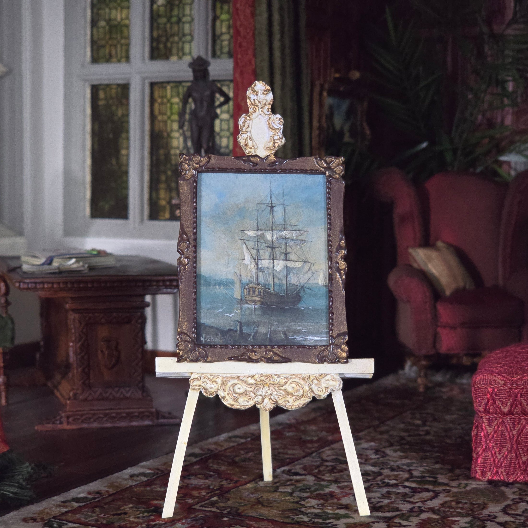 Andrew Nicholls Original Tall Ship Miniature Oil Painting 2016
