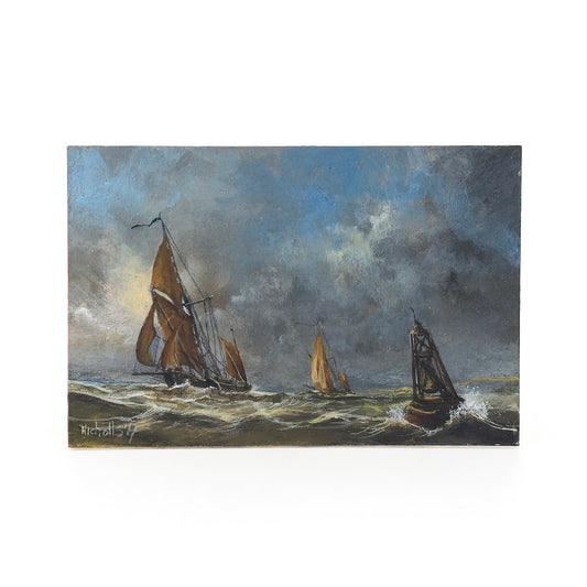 Andrew Nicholls "Sailing Vessels off the Mallard" after Burgess Miniature Painting