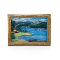 Load image into Gallery viewer, E. Rowan Mountain Lake Landscape Original Miniature Oil Painting
