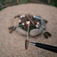 Load image into Gallery viewer, Bonnie Fake Handmade Miniature Campfire Fire Pit with Toasted Marshmallows 1:12 Scale
