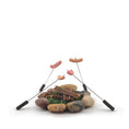Load image into Gallery viewer, Bonnie Fake Handmade Miniature Campfire with Roasting Hot Dogs 1:12 Scale
