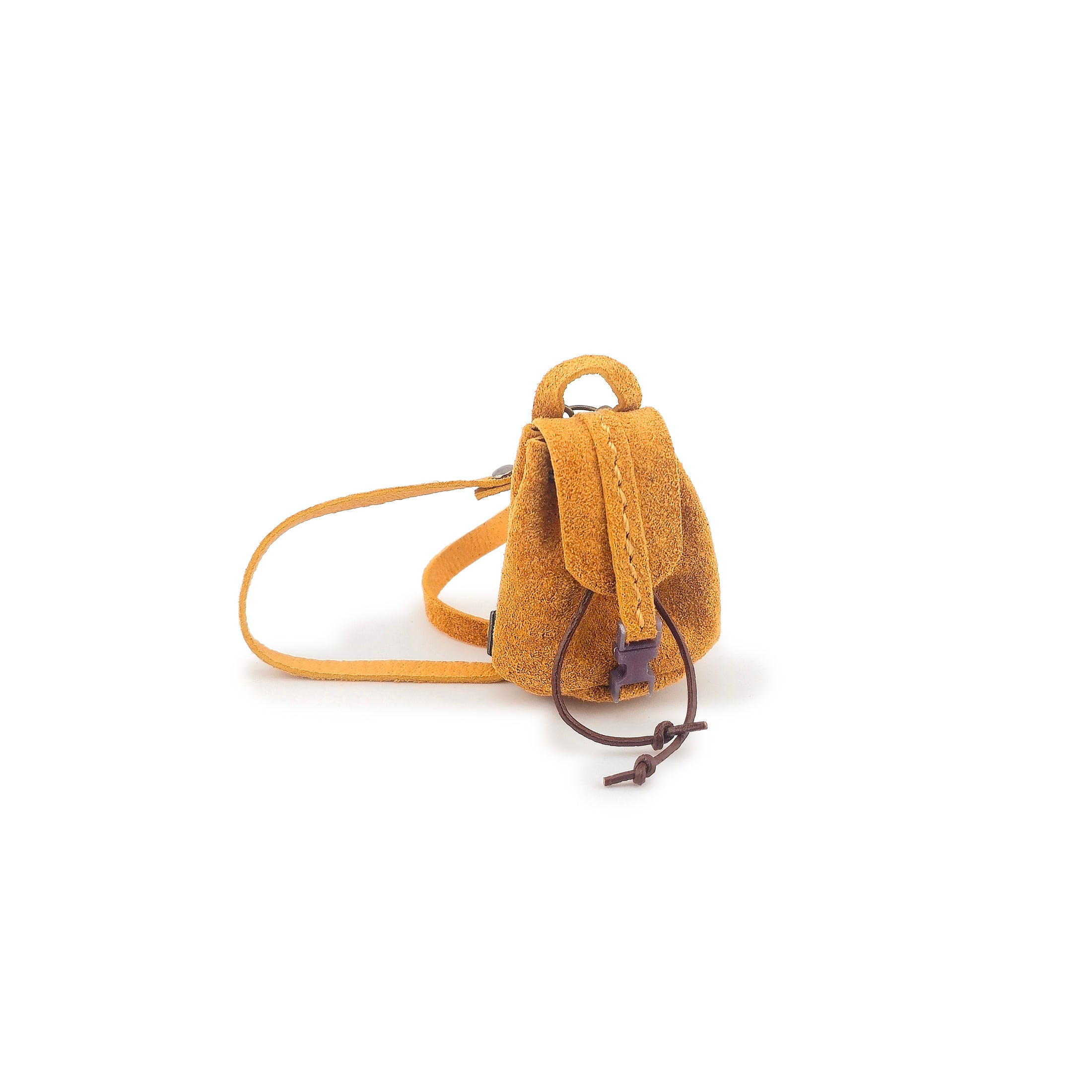 Bonnie Fake Suede Leather Camping Backpack 1:12 Scale Dollhouse Miniature