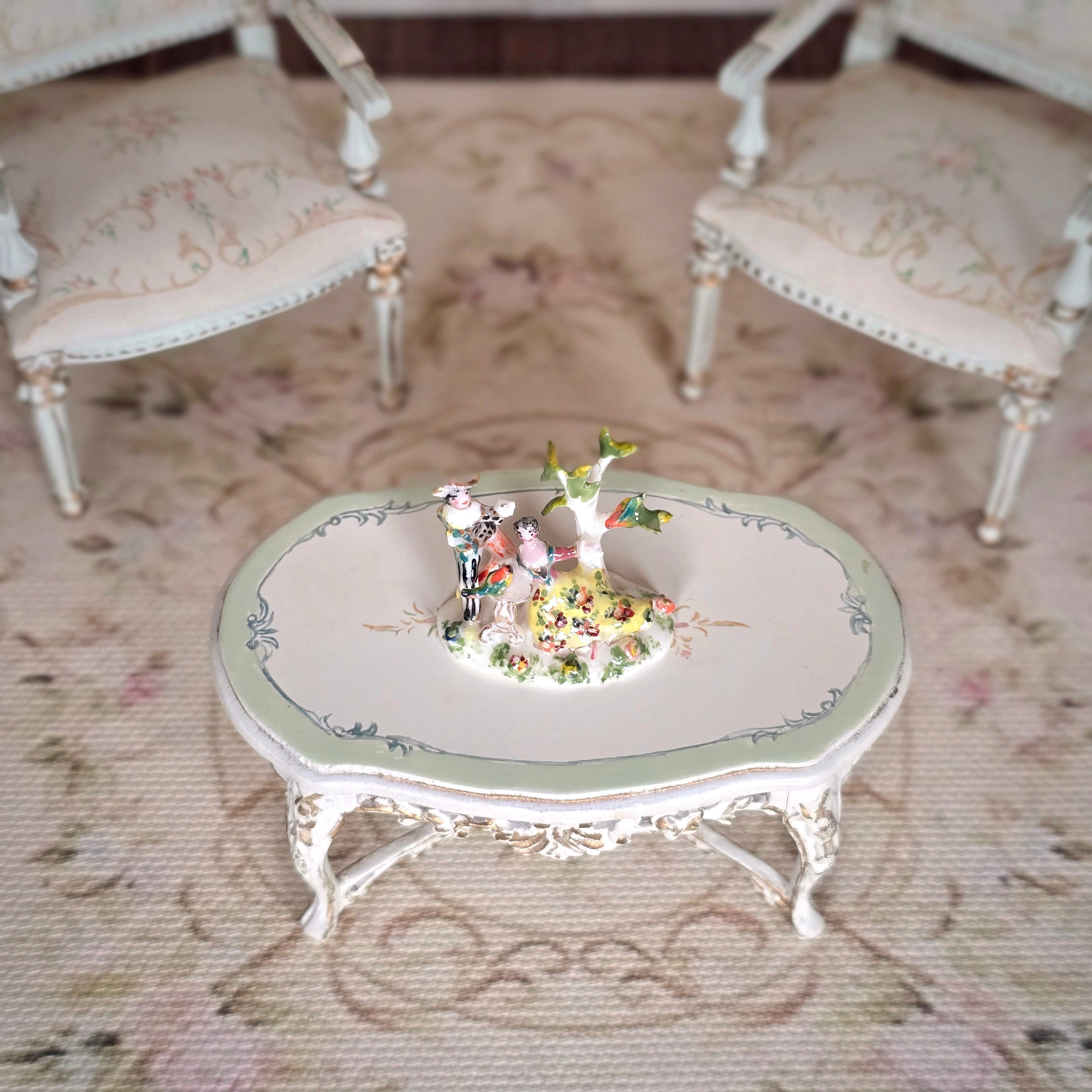 Tricia Street Rare Porcelain Garden Figurine with Birds IGMA Artisan
