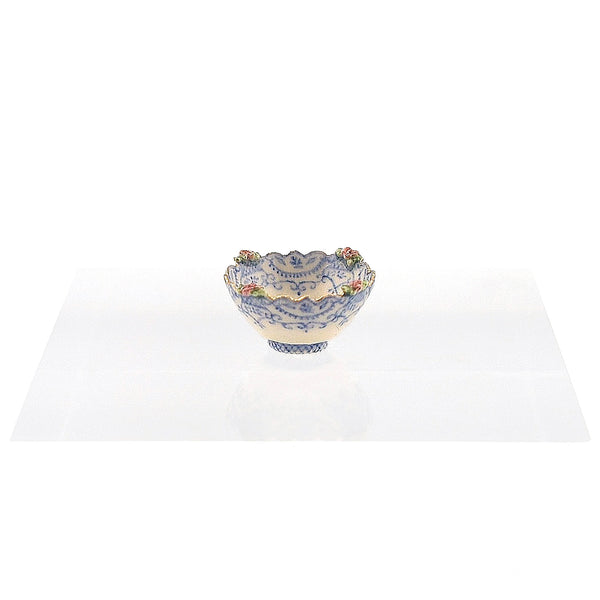 Teresa & Jean Welch Blue & White Rose Porcelain Bowl (2001) IGMA Fellows