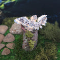 Load image into Gallery viewer, Tigrorso Barn Owl Family Tree Stump Vignette OOAK 1:12 Scale Dollhouse Miniature
