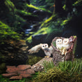 Load image into Gallery viewer, Tigrorso Barn Owl Family Tree Stump Vignette OOAK 1:12 Scale Dollhouse Miniature
