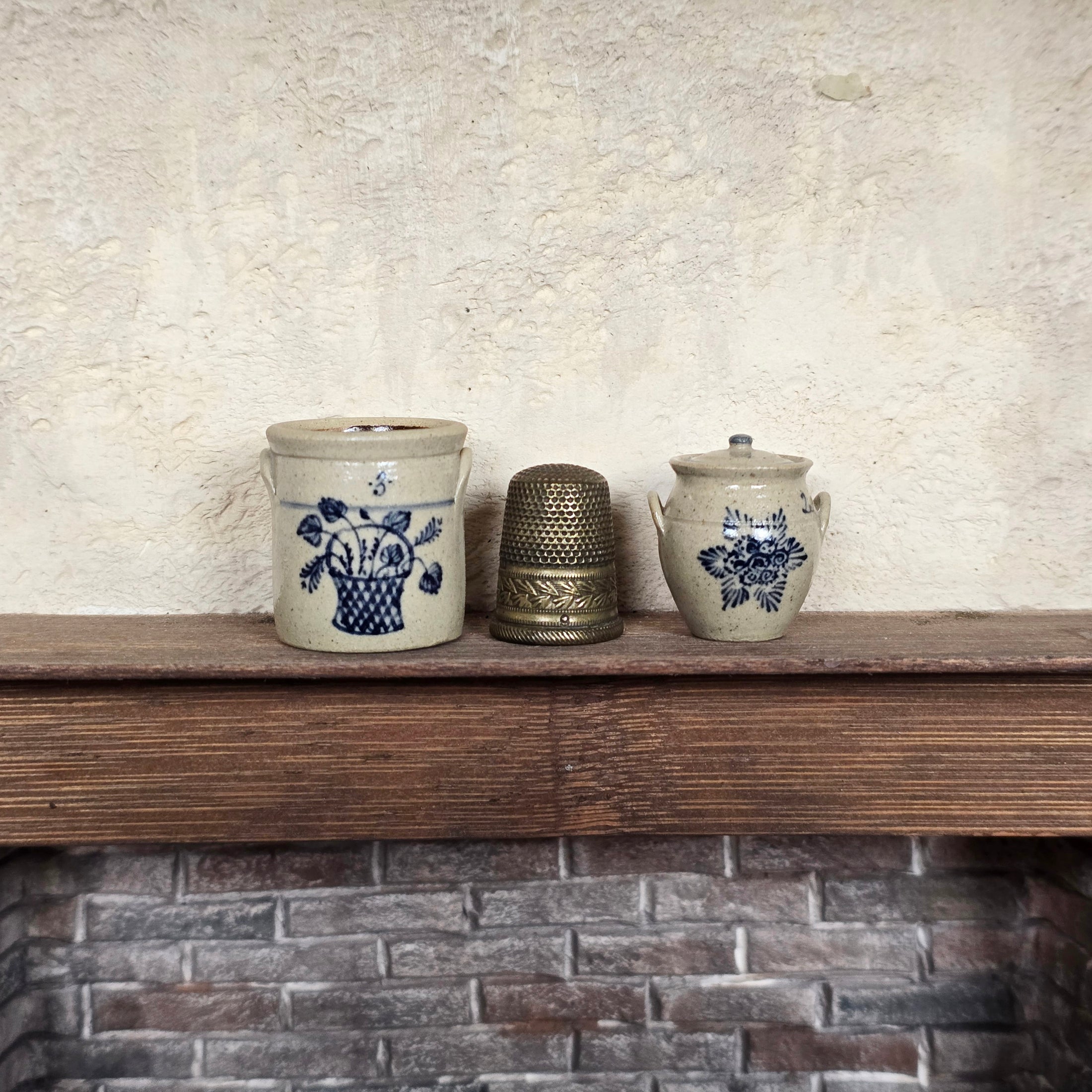 Jane Graber Hand-Thrown Painted Stoneware Crock Collection (Set of 3)