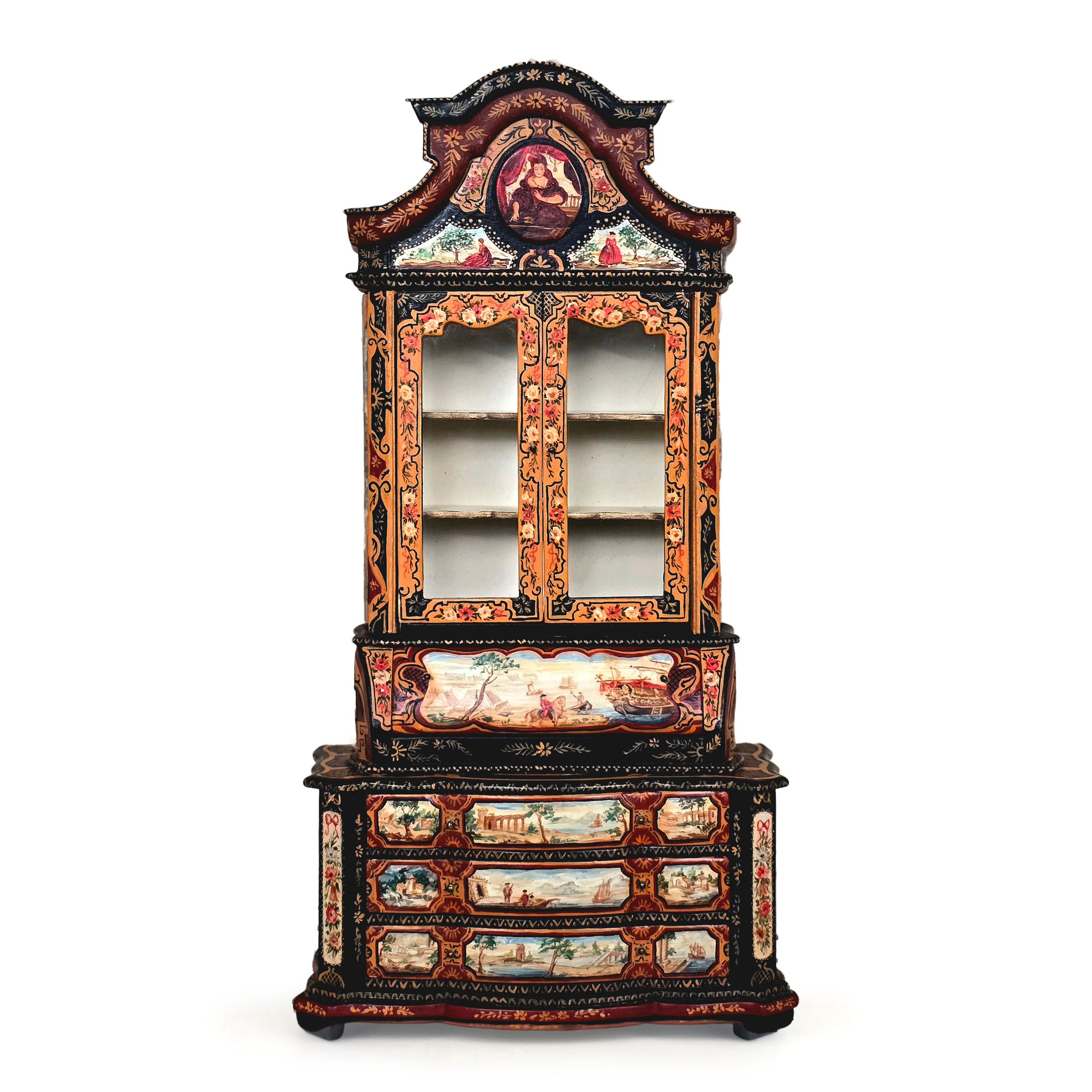 Carl & Renee Isabelle Museum-Quality Dutch Chinoiserie Bombay Bureau Cabinet
