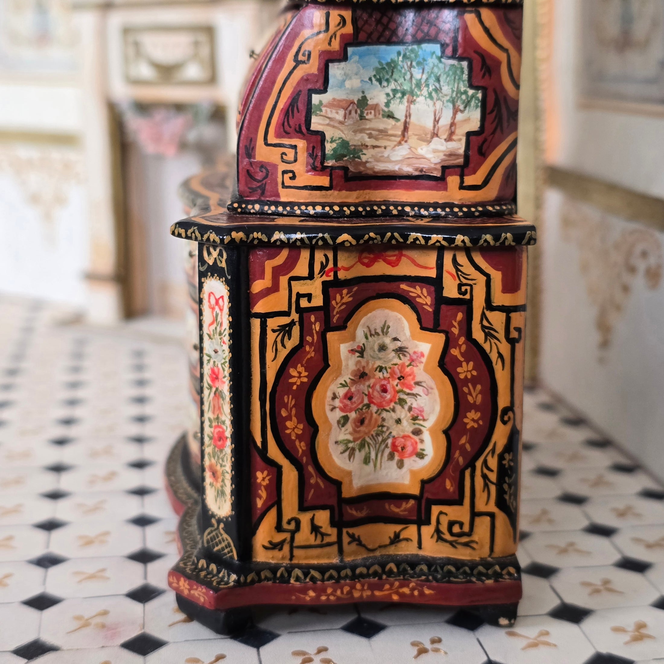 Carl & Renee Isabelle Museum-Quality Dutch Chinoiserie Bombay Bureau Cabinet
