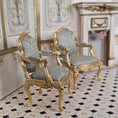 Load image into Gallery viewer, John Hodgson 1998 Louis XV Rococo Salon Suite, Gold Gilt & Blue Silk
