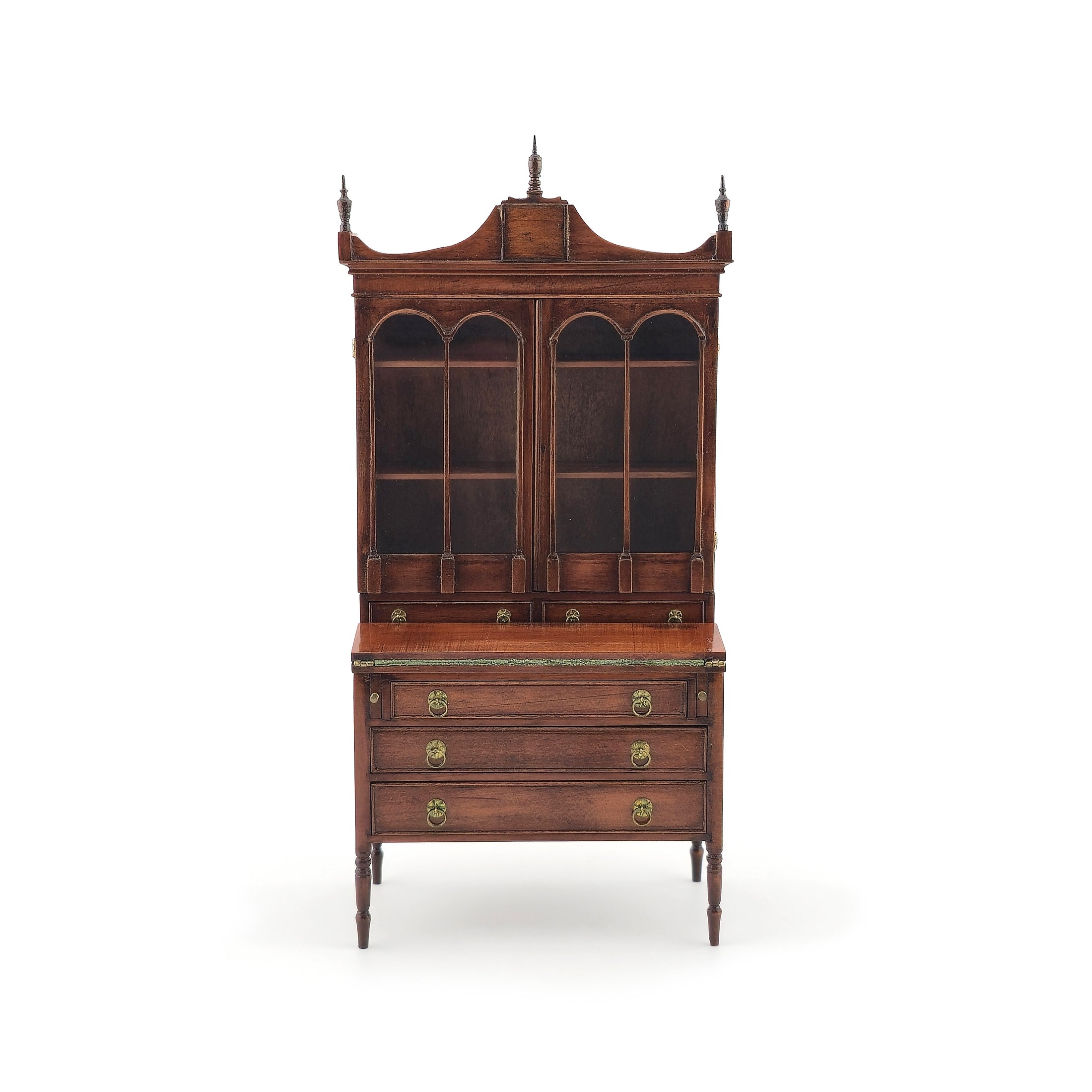 Mark Gooch Federal Secretary Desk & Bookcase, Walnut, 1:12 Scale