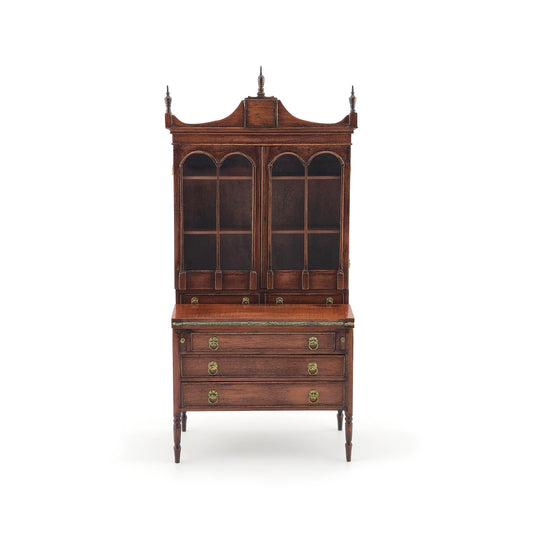 Mark Gooch Federal Secretary Desk & Bookcase, Walnut, 1:12 Scale