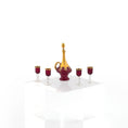 Load image into Gallery viewer, Francis Whittemore Ruby Venetian Glass Decanter & Goblet Set 24K Gold
