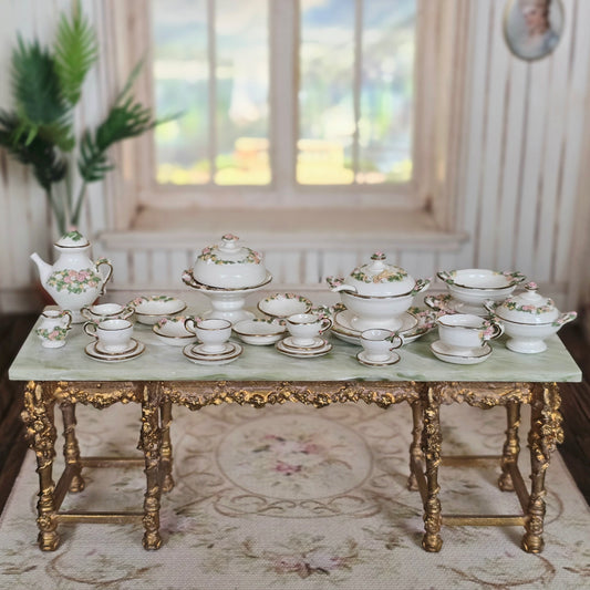 RARE Gudrun Kolenda 21-Piece Floral Porcelain Dinner & Tea Service