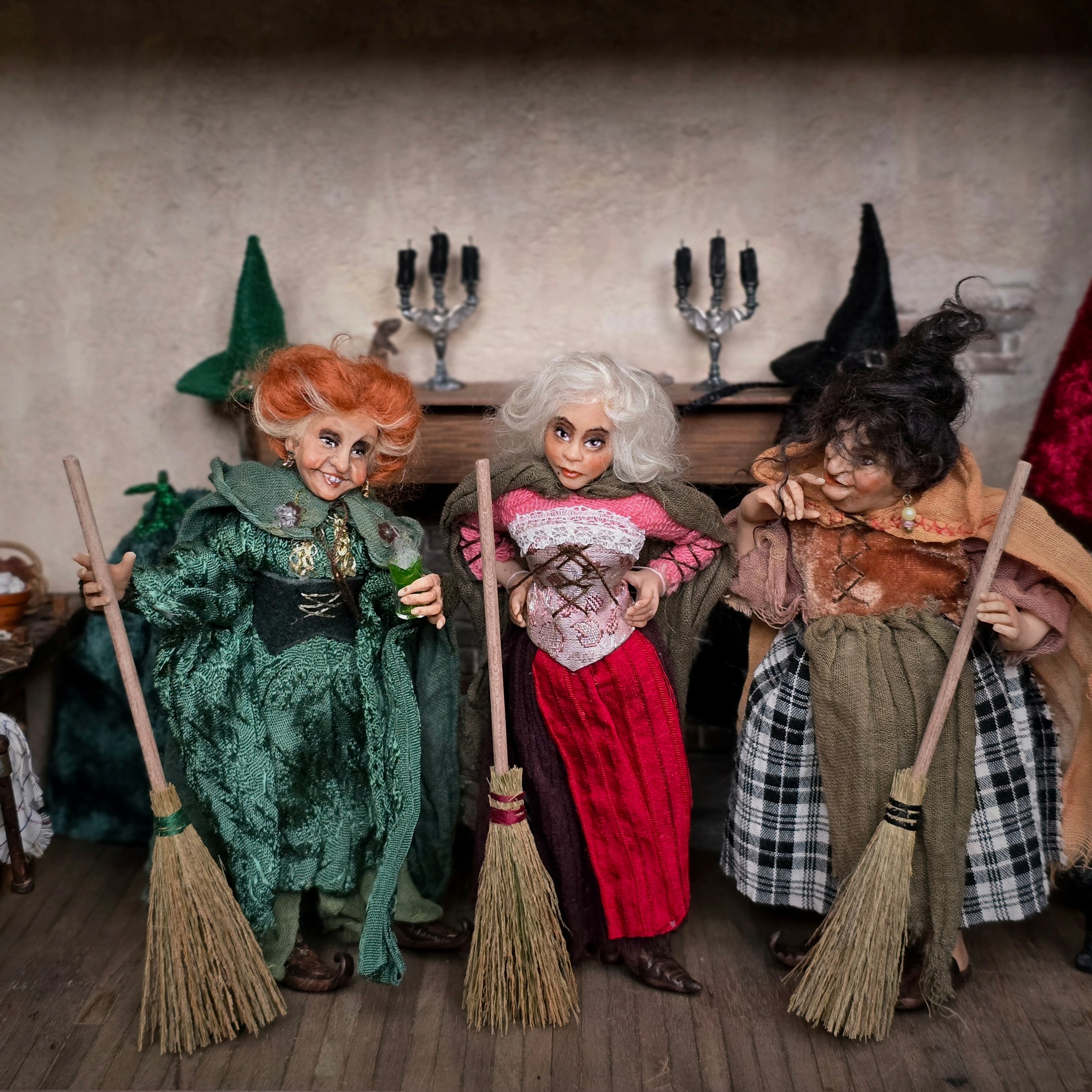 Complete Hocus Pocus Miniature Doll Set by Silke Janas-Schloesser