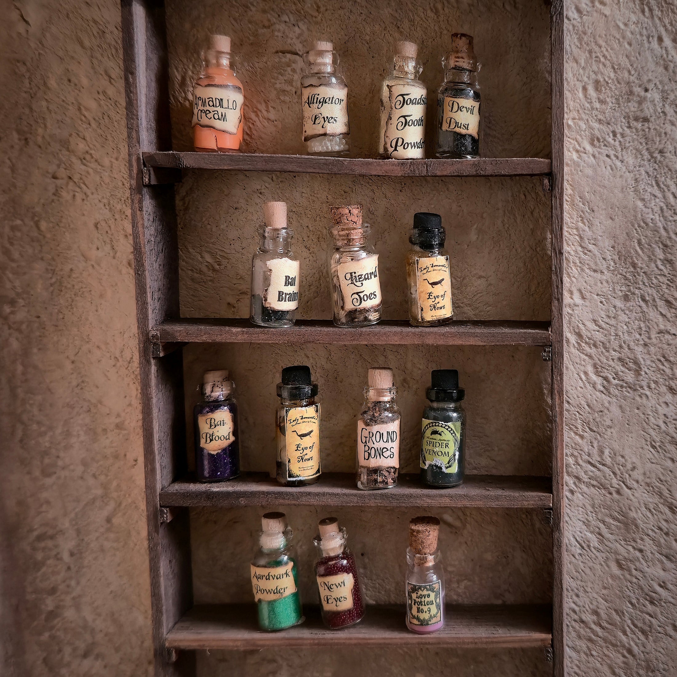 Set of 15 Miniature Witch’s Potion Bottles Halloween Spooky Decor