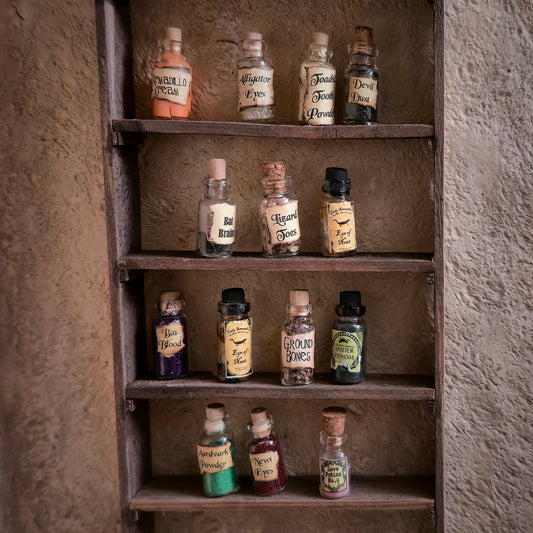 Set of 15 Miniature Witch’s Potion Bottles Halloween Spooky Decor