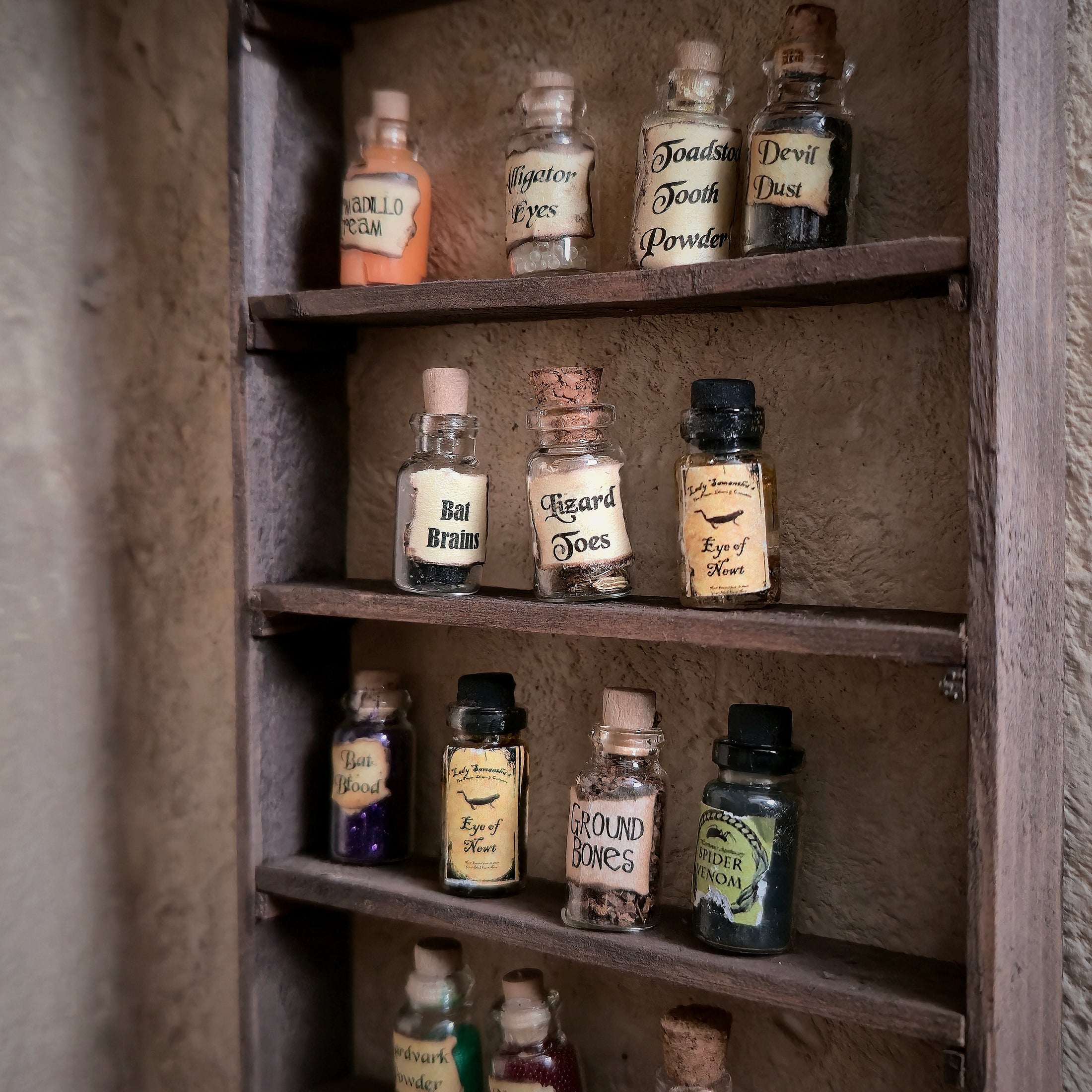 Set of 15 Miniature Witch’s Potion Bottles Halloween Spooky Decor