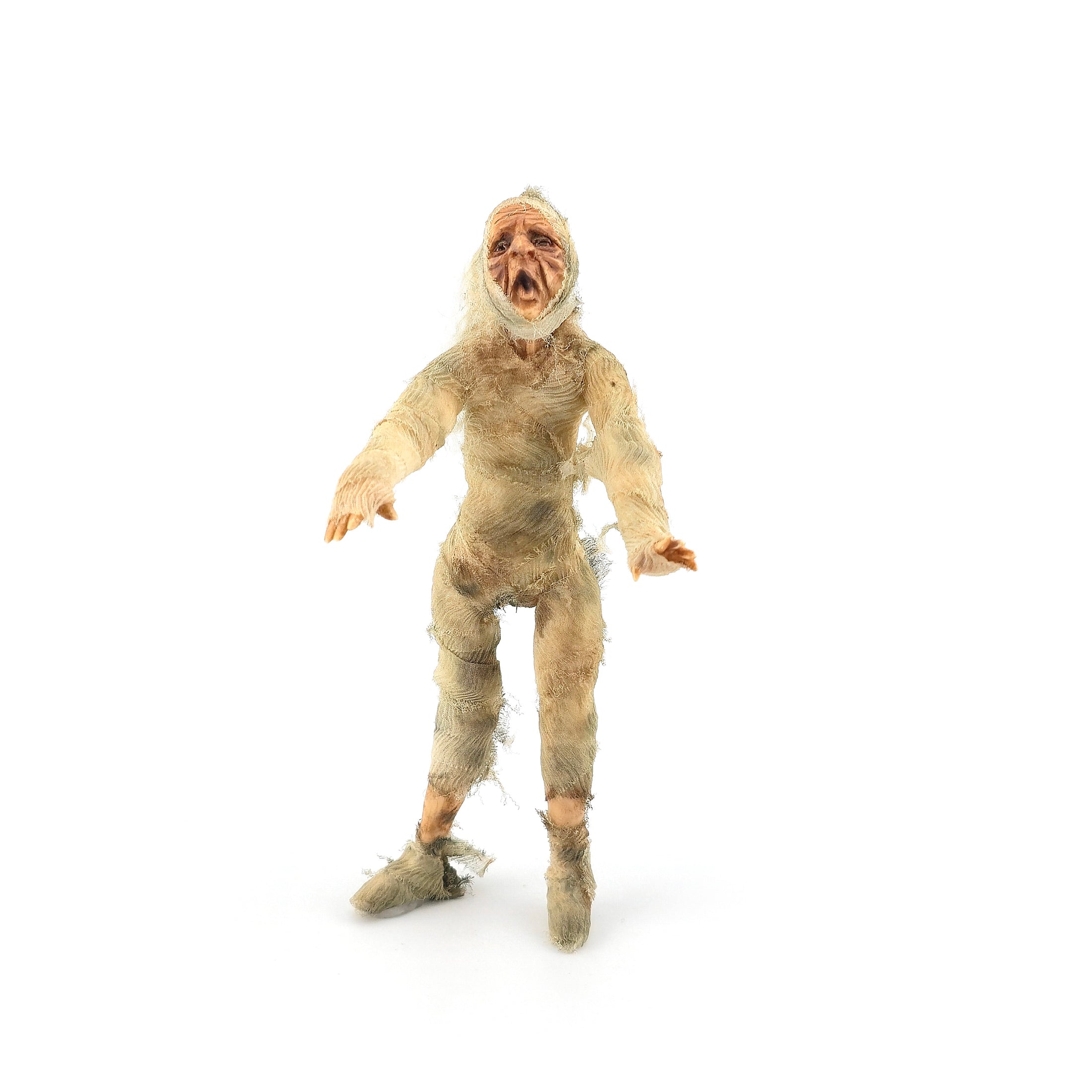 OOAK Ghoulish Mummy Ghost Doll Spooky Hand Sculpted Clay