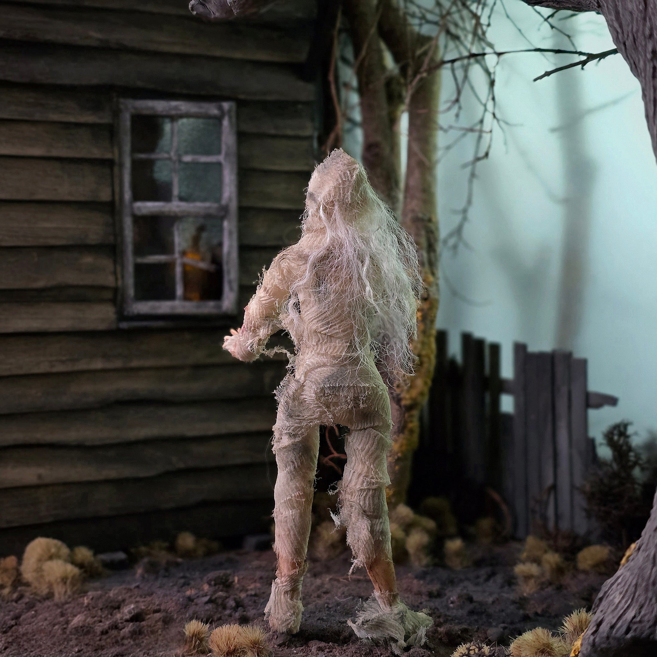 OOAK Ghoulish Mummy Ghost Doll Spooky Hand Sculpted Clay