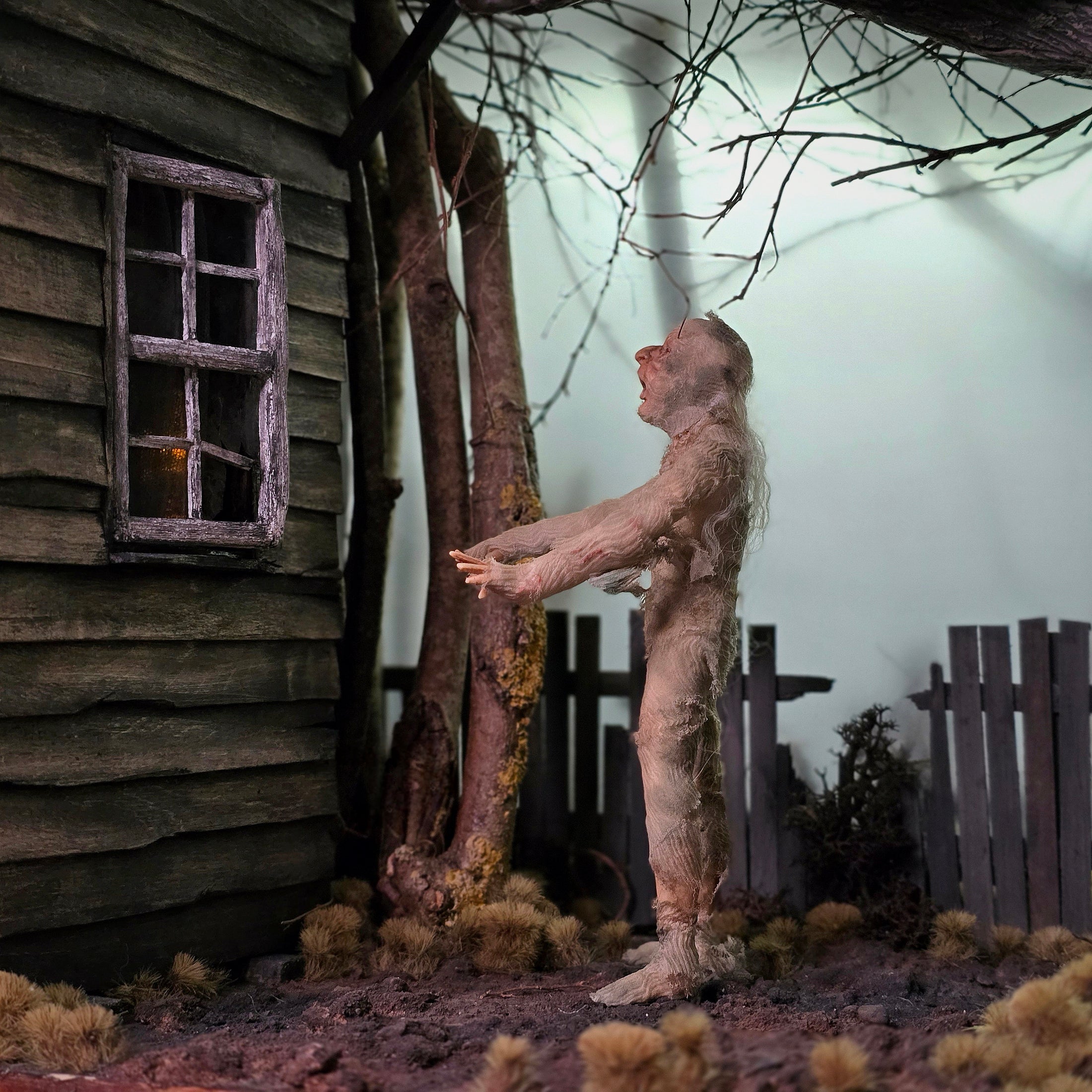 OOAK Ghoulish Mummy Ghost Doll Spooky Hand Sculpted Clay