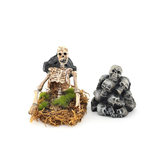 Margene Crossan Skeleton & Pile of Skulls Clay Dollhouse Decor