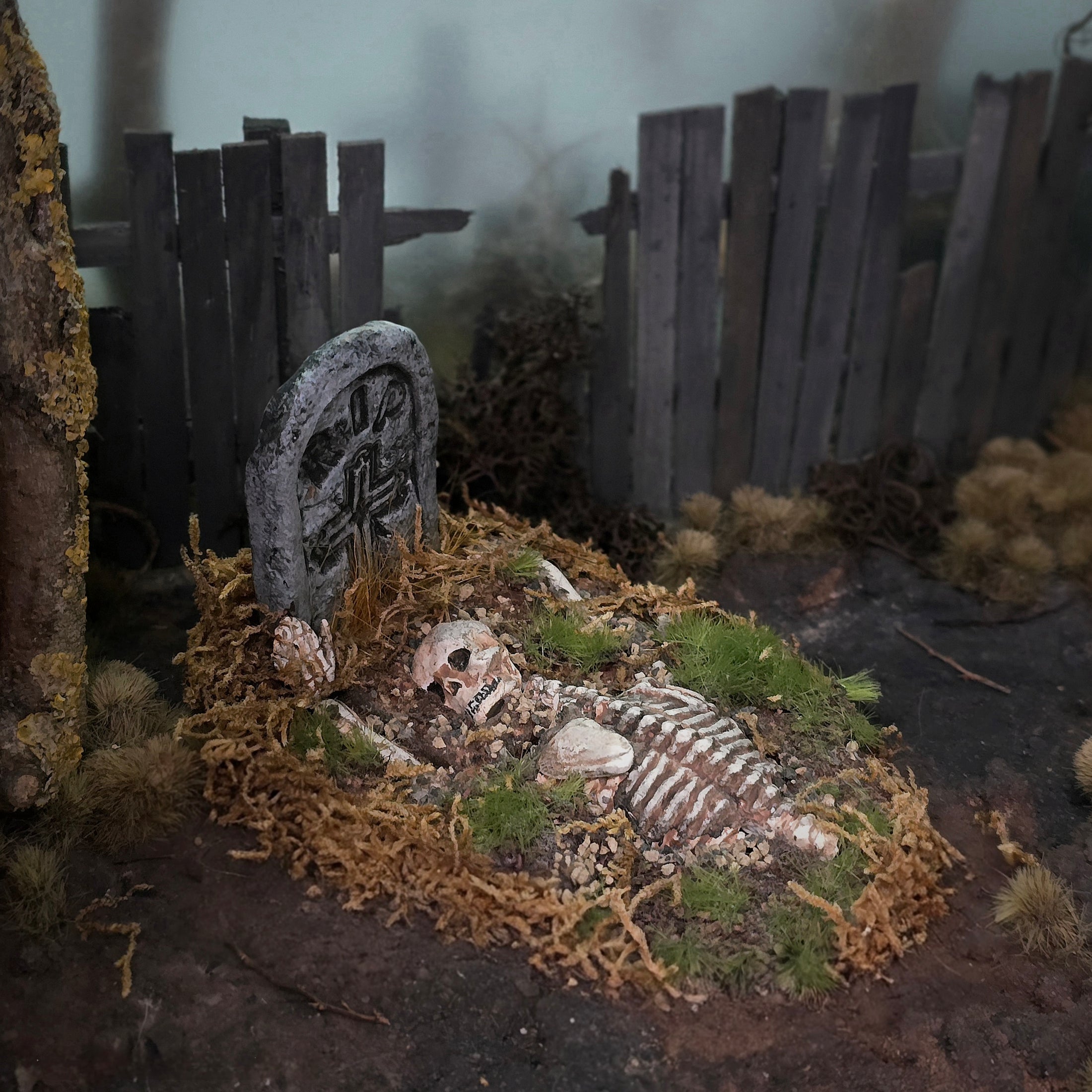 Margene Crossan OOAK Skeleton Rising from the Grave Yard Decor