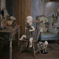 Load image into Gallery viewer, Curiosity Clock-Faced Bisque Doll Oddity Assemblage in 1:12 Scale
