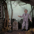 Load image into Gallery viewer, Clay Oddities Skeleton on Black Display Base Spooky Decor in 1:12 Scale
