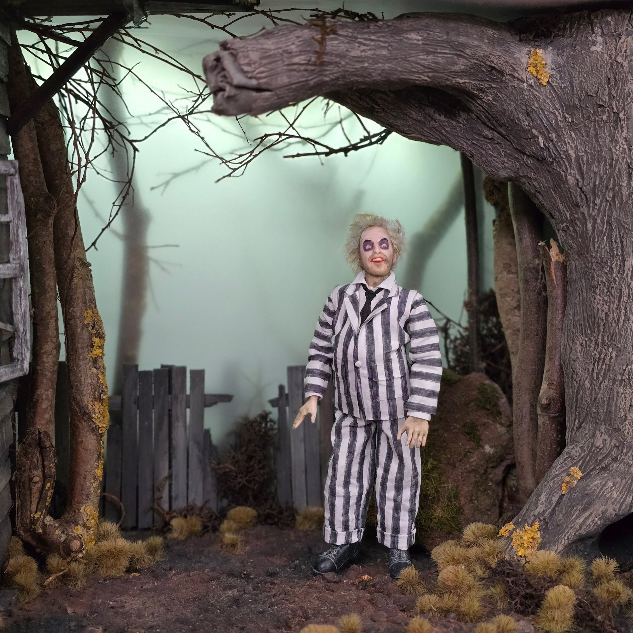 Sharon Cariola OOAK Beetlejuice Hand-Sculpted Clay Dollhouse Doll in 1:12 Scale