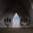 Load image into Gallery viewer, Gothic Bat Candelabra Pair with Black Candles 1:12 Scale
