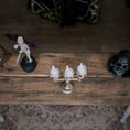 Load image into Gallery viewer, Spooky Skull Candle Candelabra Halloween Dollhouse Miniature
