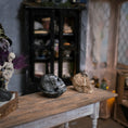 Load image into Gallery viewer, Pair of Artisan Skull Decorations Halloween Dollhouse Miniatures
