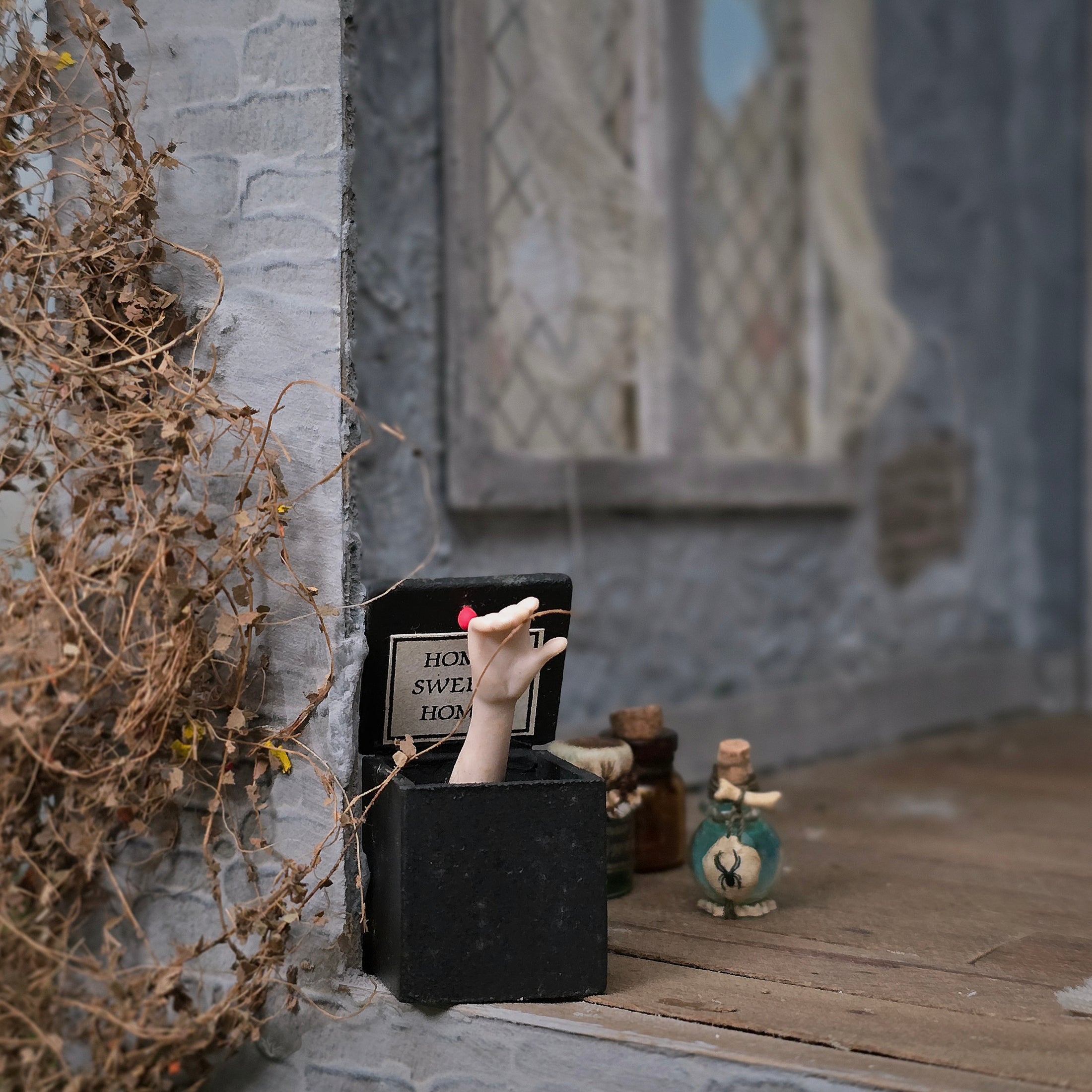 Home Sweet Home Disembodied Hand in Miniature Black Box