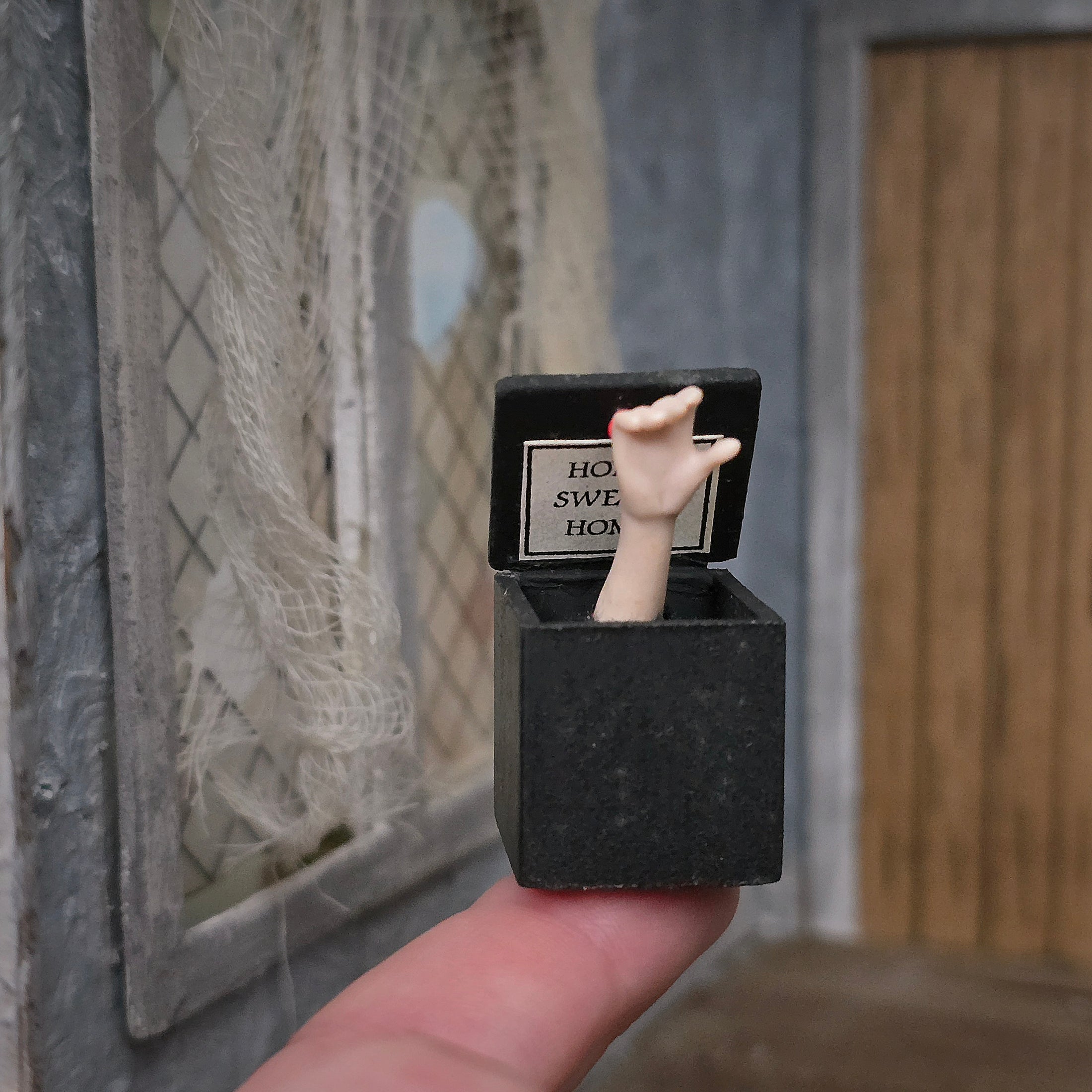 Home Sweet Home Disembodied Hand in Miniature Black Box