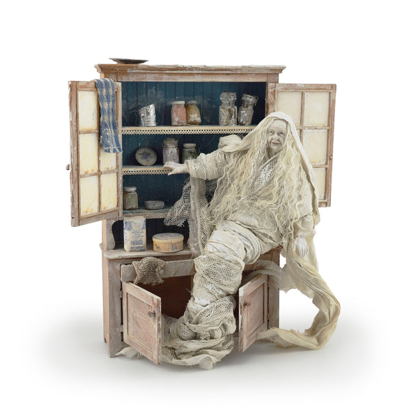 RESERVED RICK The Kitchen Witch Ghost Sculpted Doll & Cabinet Marcia Backstrom OOAK