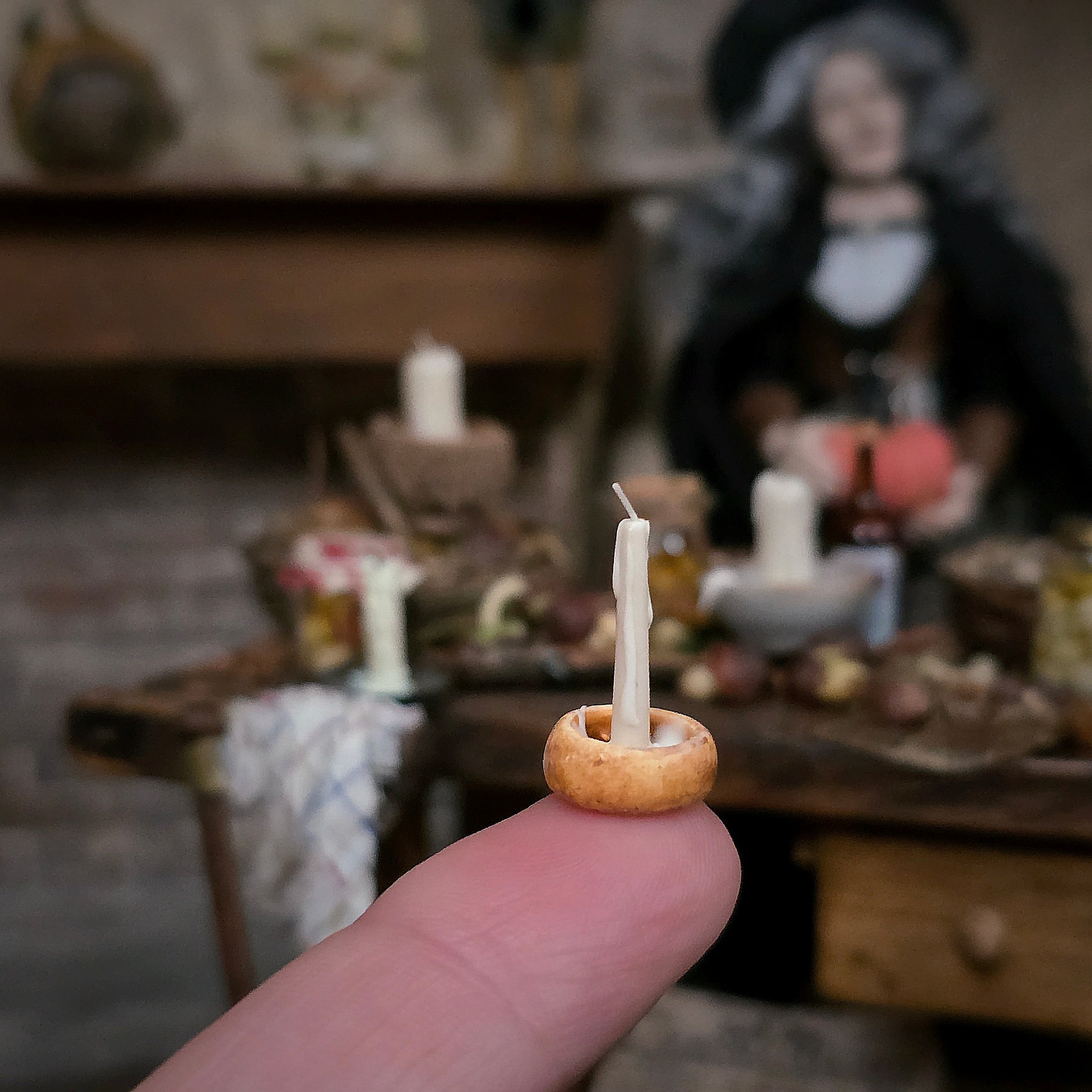 Artisan Melted Wax Candles in Assorted Holders Miniature Set of Four