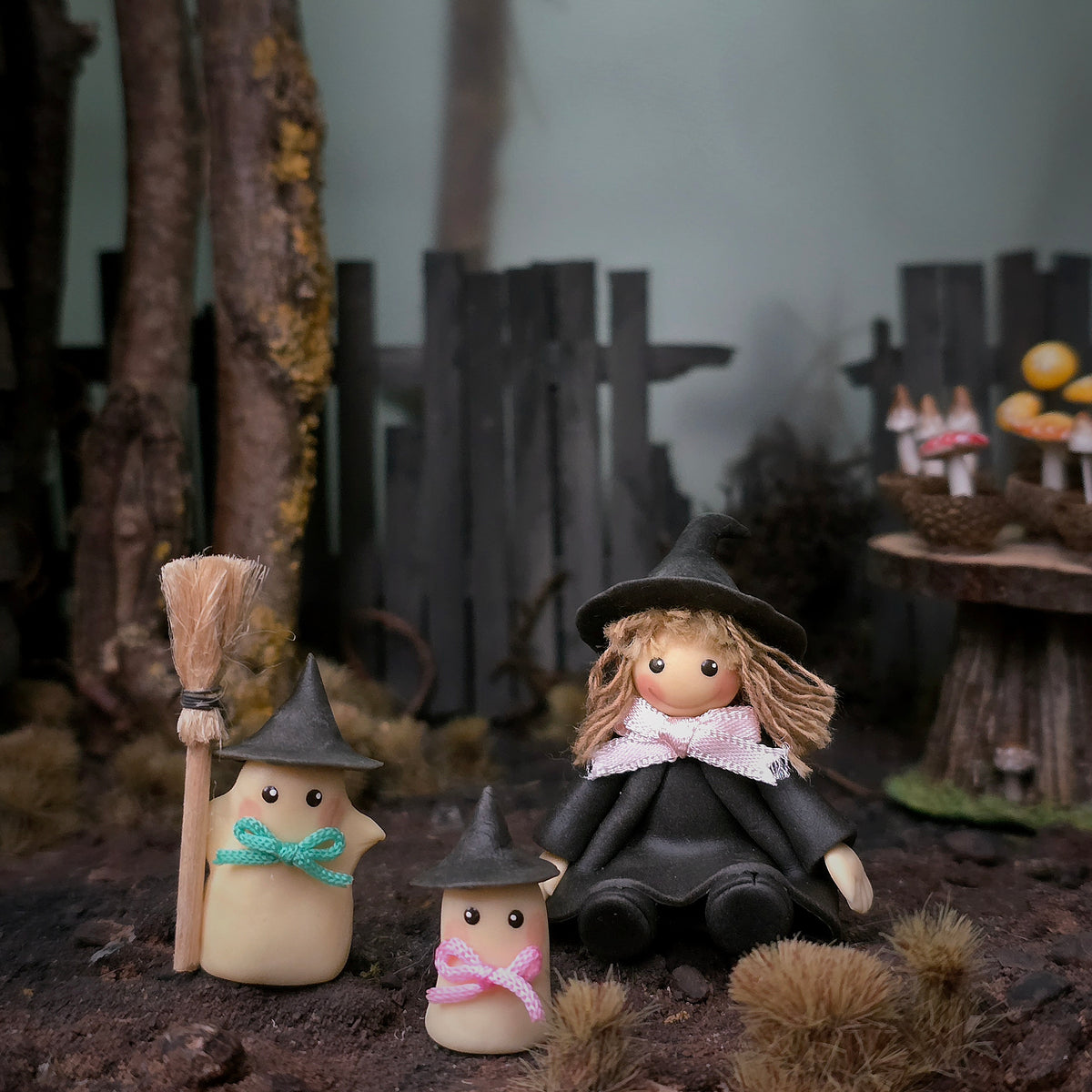 Japanese Ghost Witches and Witch Doll Halloween Decor Set