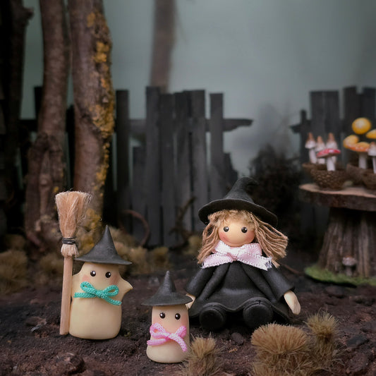 Japanese Ghost Witches and Witch Doll Halloween Decor Set