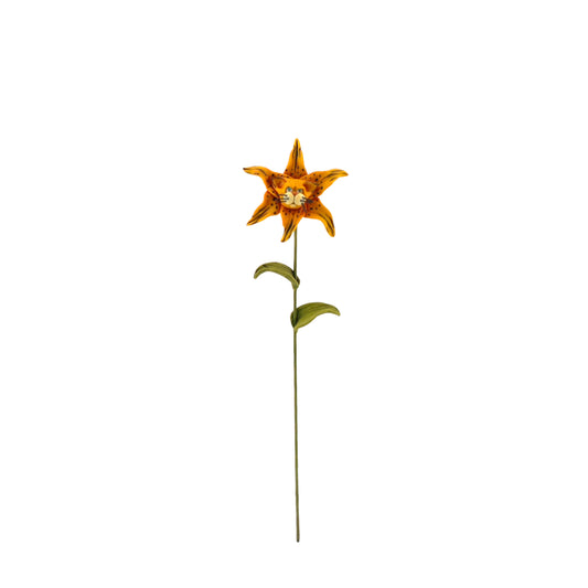 Georgia Marfels Orange Tiger Lily Cat Flower with Blue Glass Eyes