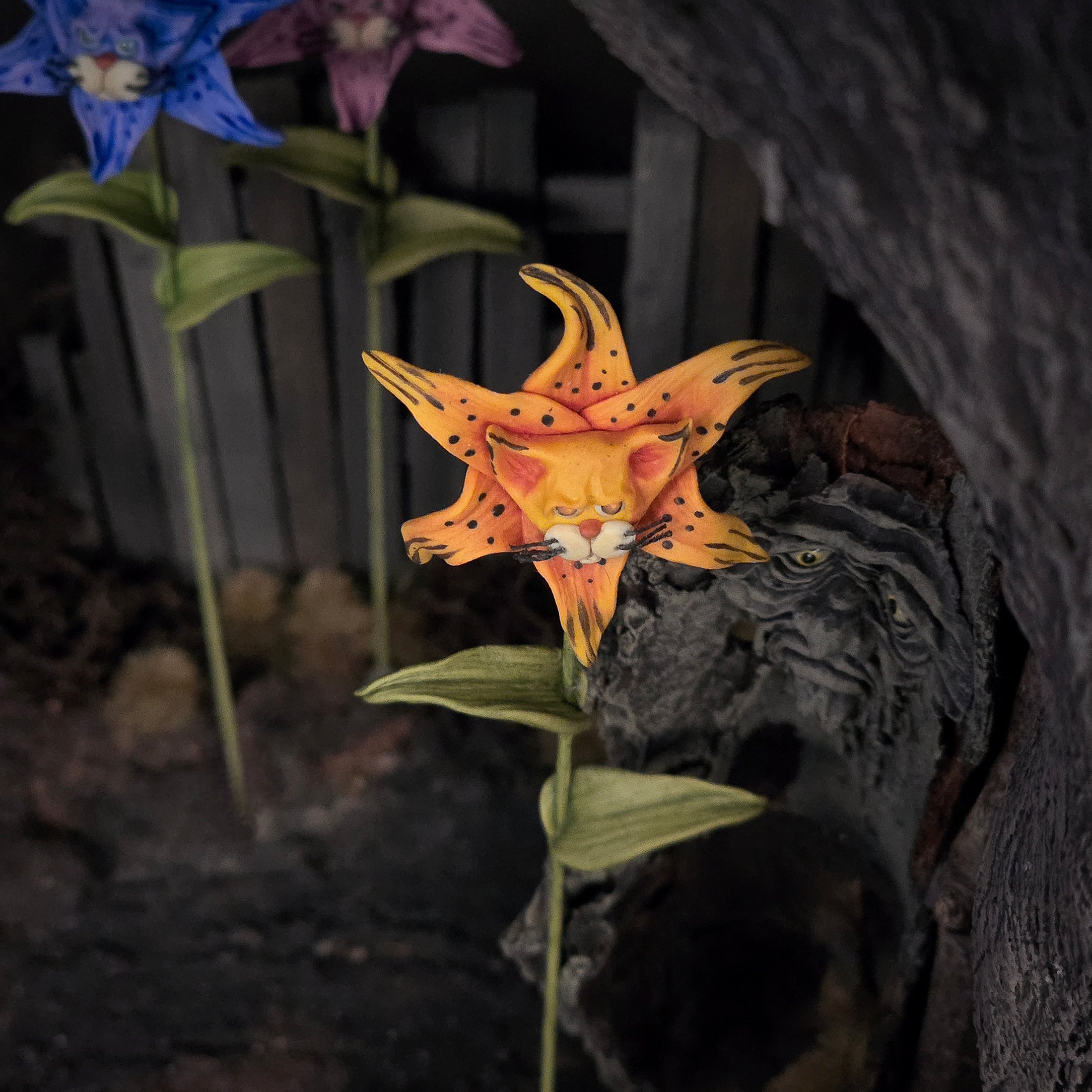 Georgia Marfels Orange Tiger Lily Cat Flower with Orange Eyes