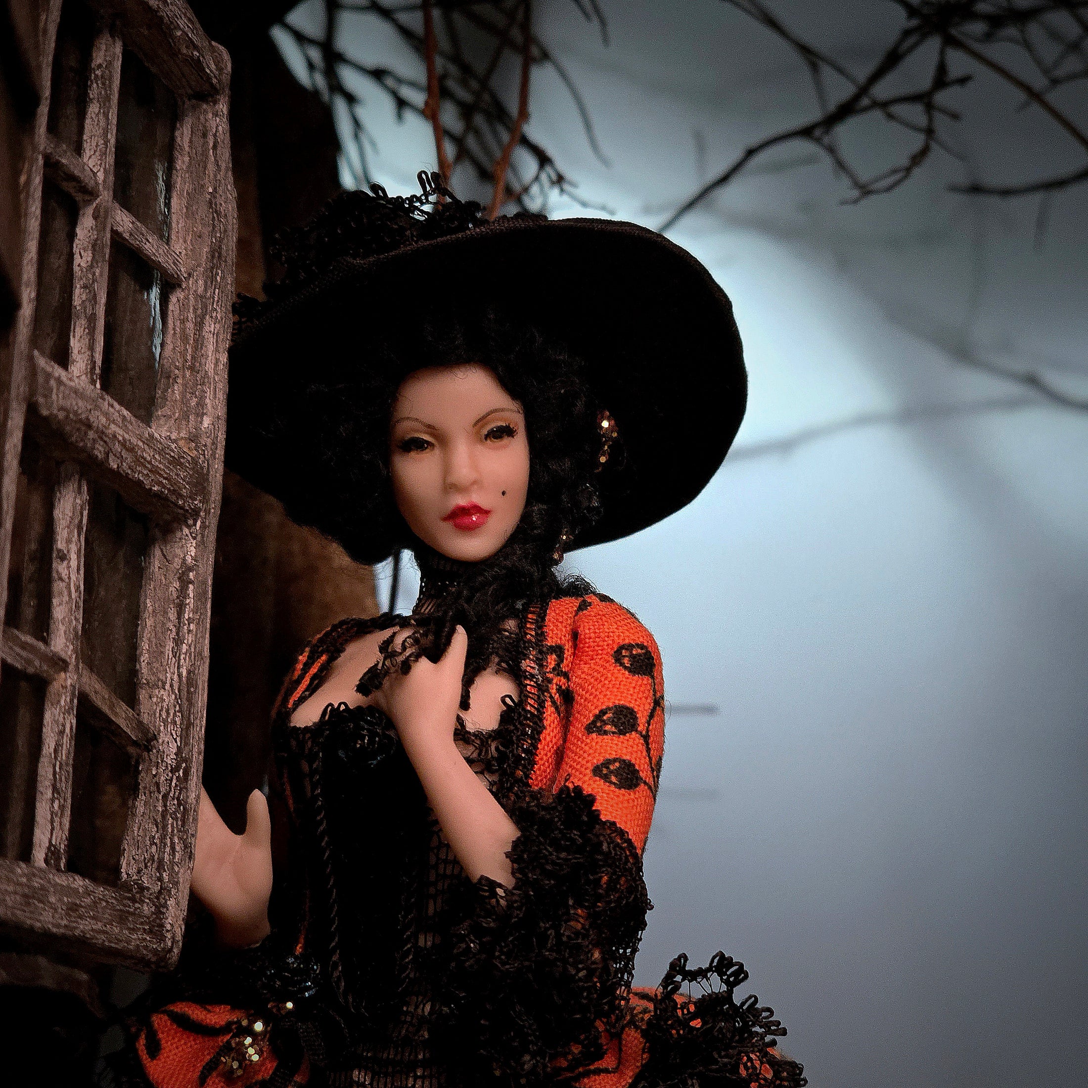 Dana Burton OOAK Halloween Pretty Witch Doll for Magpie Miniatures