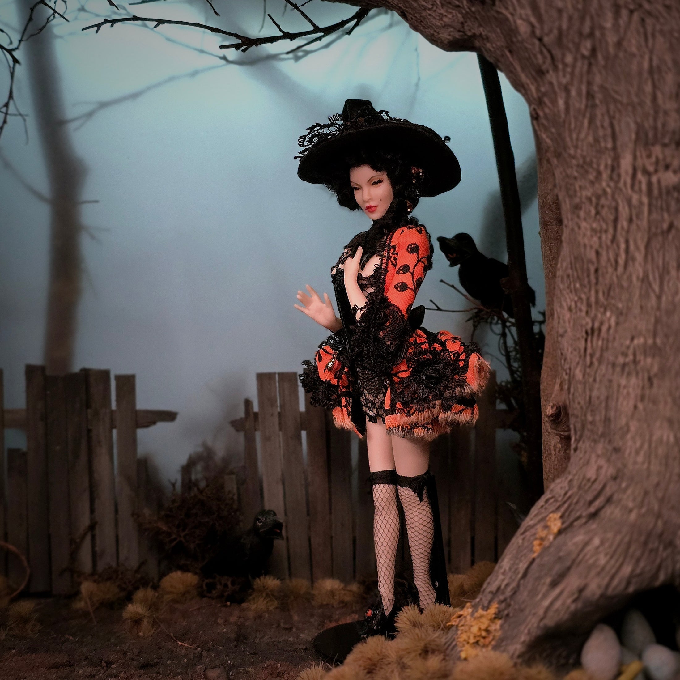 Dana Burton OOAK Halloween Pretty Witch Doll for Magpie Miniatures